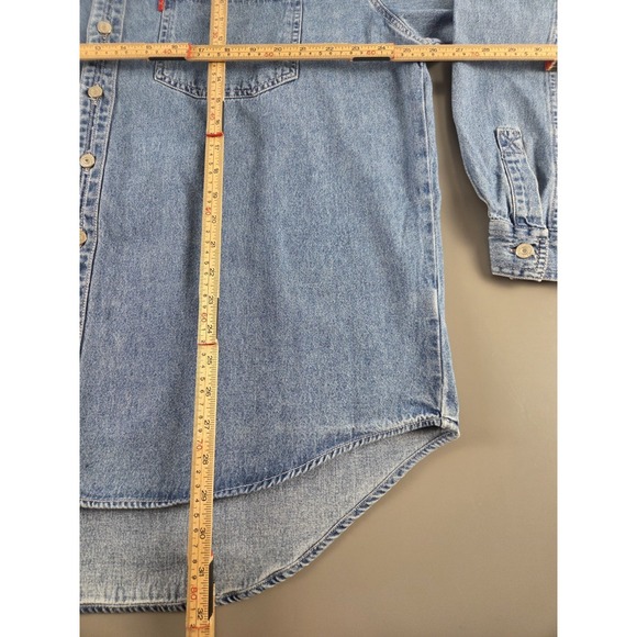 Levi's Denim Shirt XL Button Up Blue Workwear Y2K Vintage Style Cotton - Picture 6 of 6